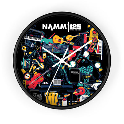 NAMM 125th Anniversary Musical Instruments Collage Wall Clock