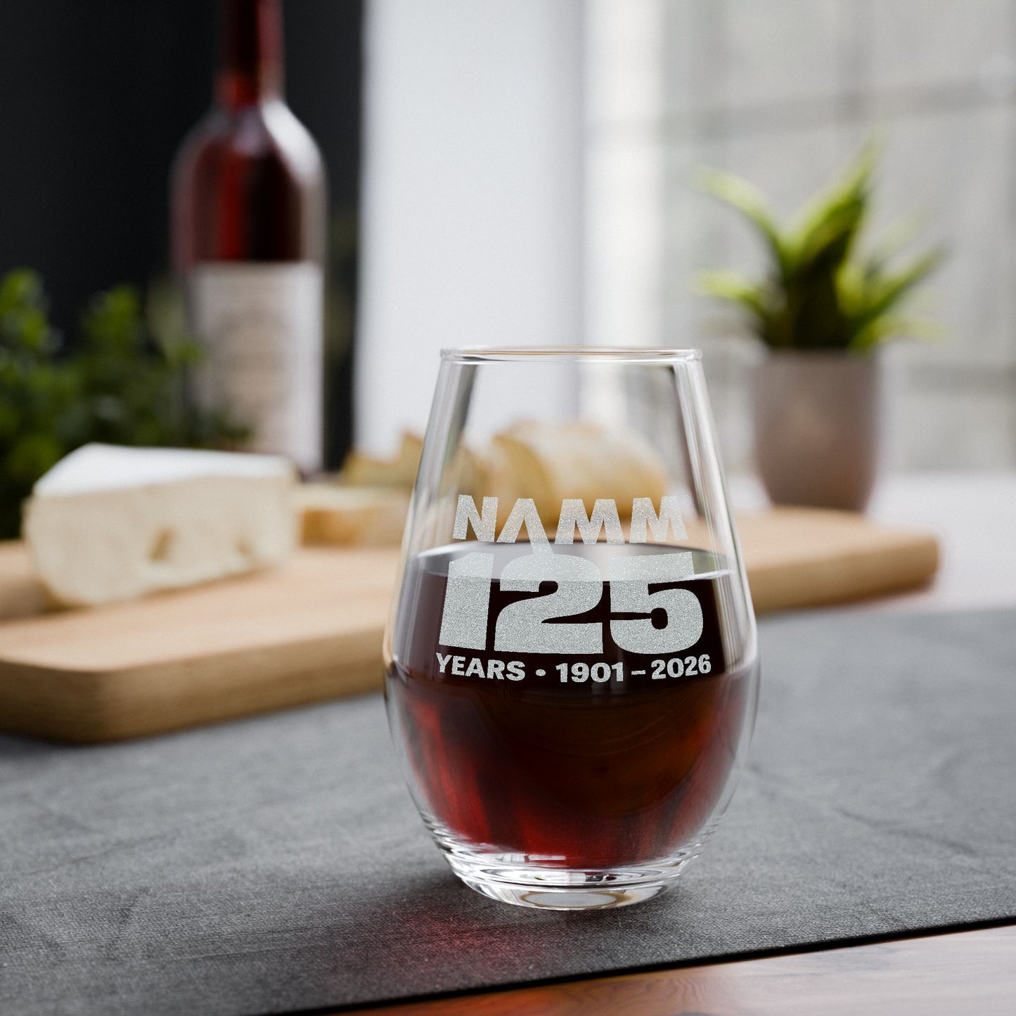 Engraved 25 Years Anniversary Stemless Wine Glass