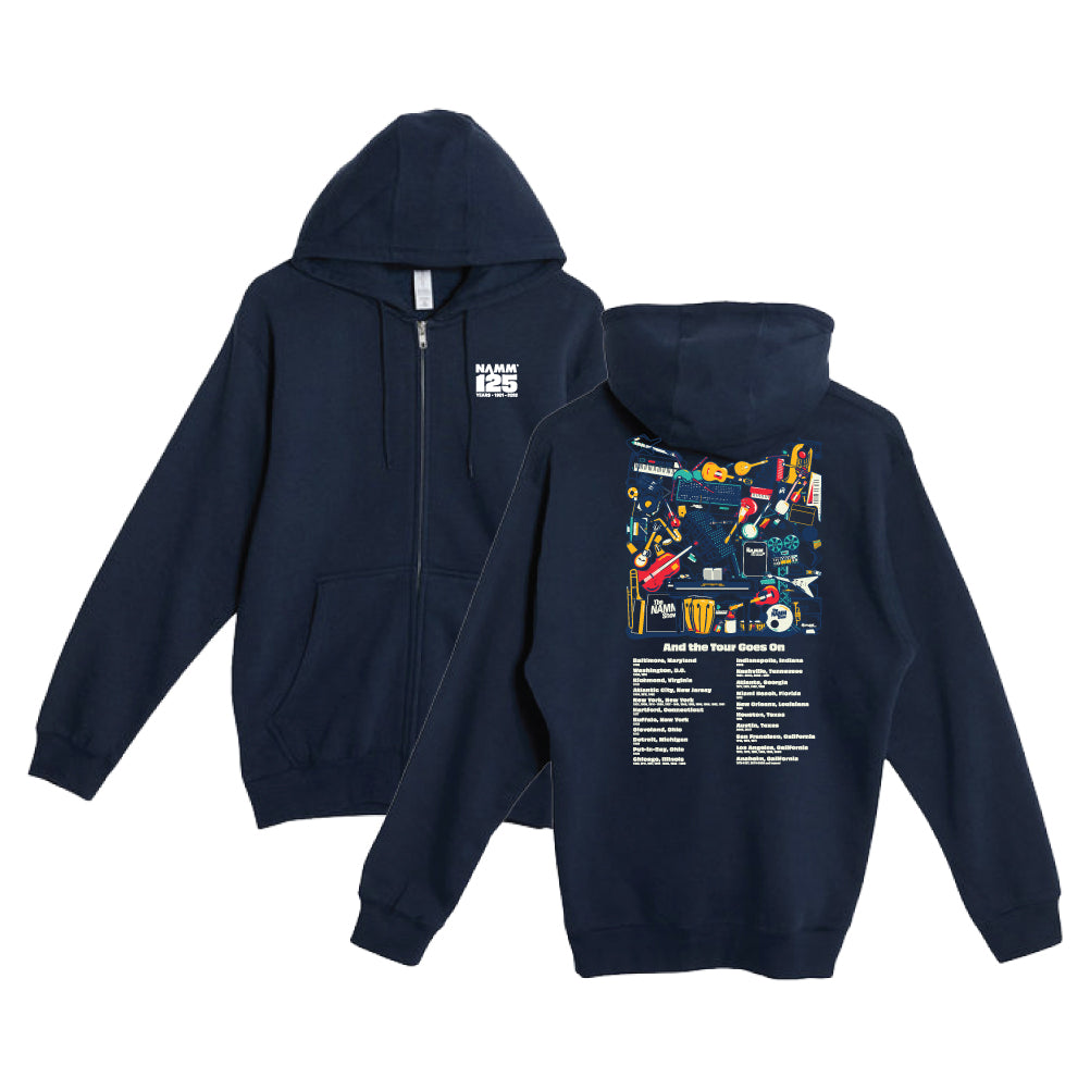 NS26 "The Tour" Navy Full Zip Hooded Sweatshirt